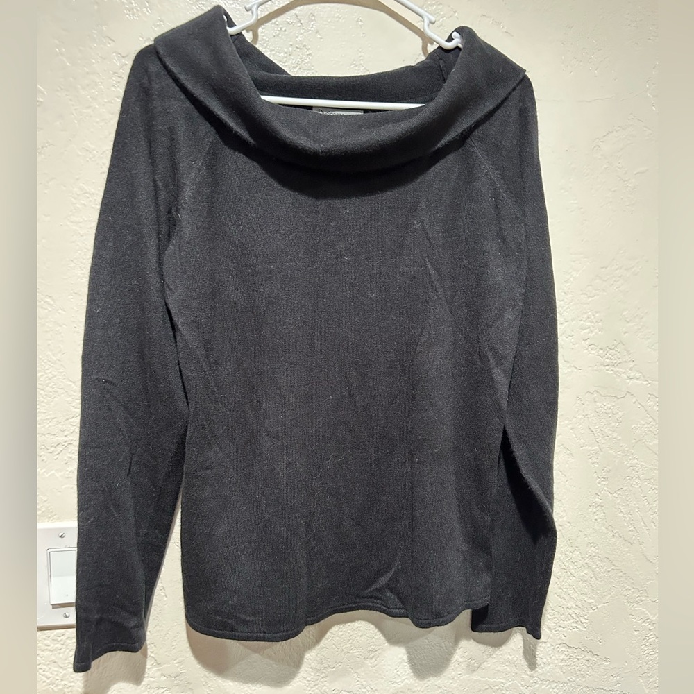 Designers originals XL black sweater‎ 90’s fold over collar vintage inspired